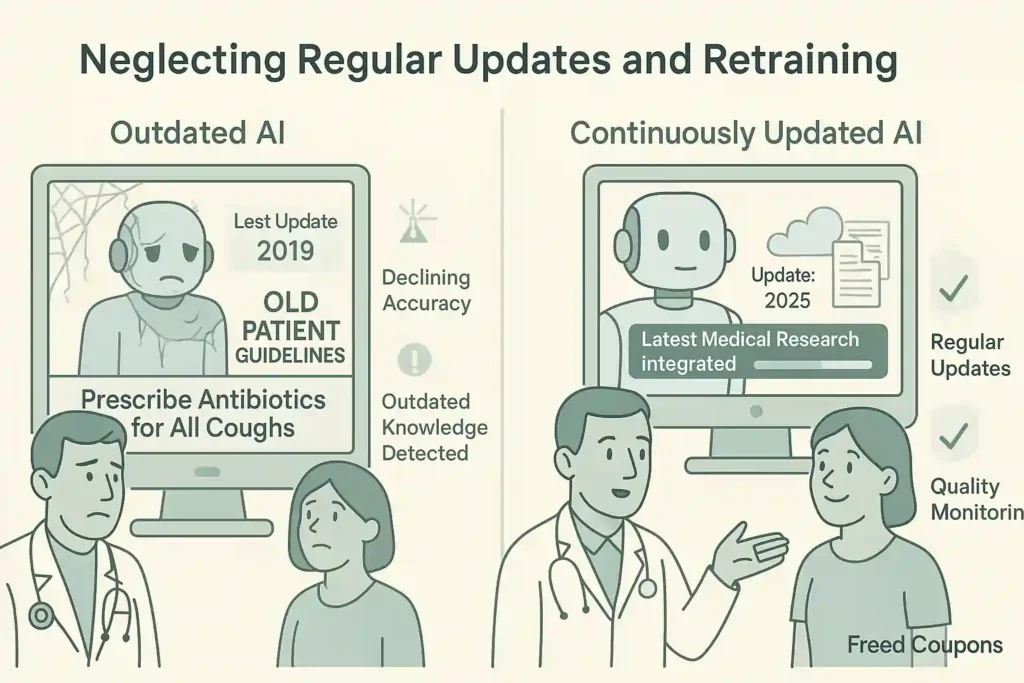 Neglecting Regular Updates and Retraining in Healthcare AI